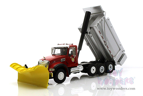 Greenlight - Mack Granite Dump Truck with Snow Plow & Salt Spreader - Arlington Heights, Illinois Public Works (2019, 1/64 scale diecast model car, Red/Silver) 30336/48
